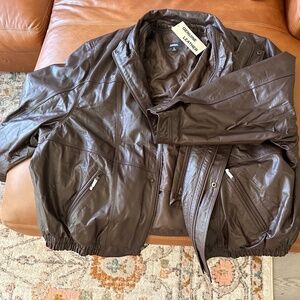 King size genuine leather jacket 6XL big